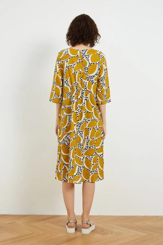 Tirelli Scoop Neck Pocket Dress Amber Flora