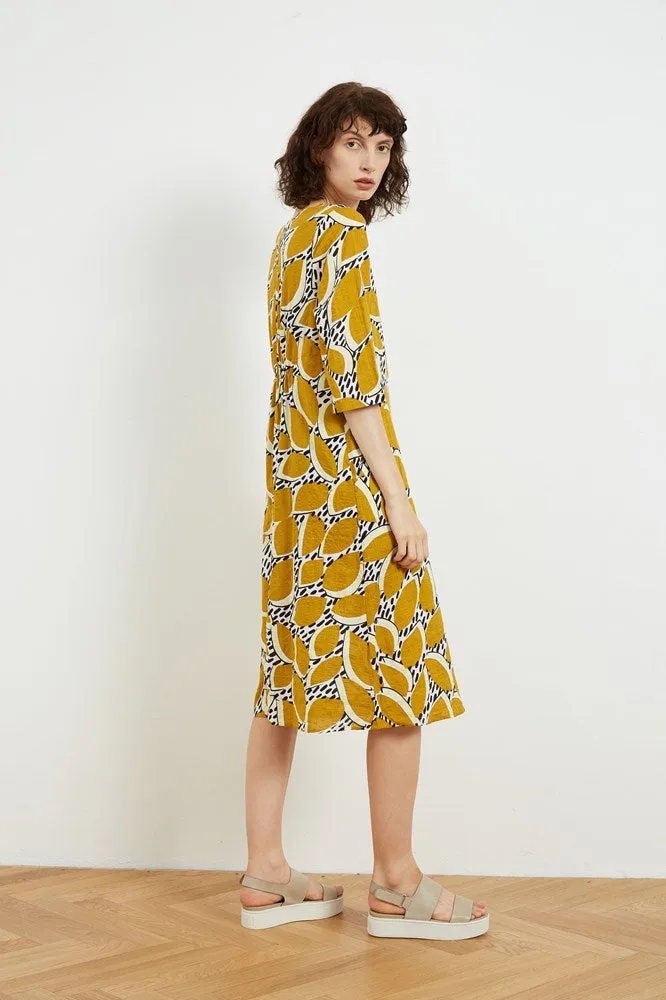 Tirelli Scoop Neck Pocket Dress Amber Flora