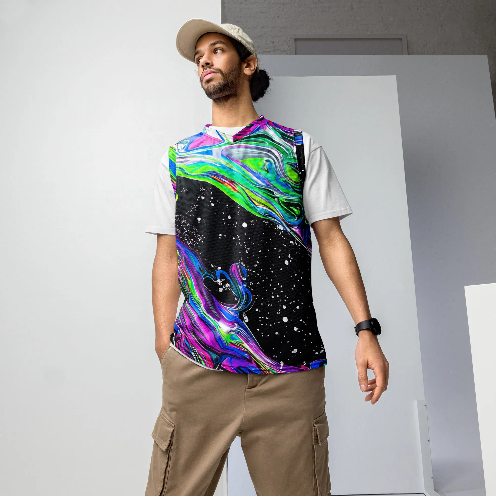 Trippy Color Swirls Sleeveless Basketball jersey