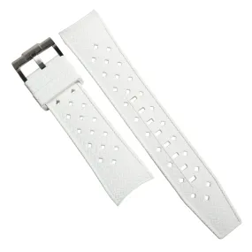 Tropic Curved End Rubber Strap for Blancpain x Swatch Scuba Fifty Fathoms in White