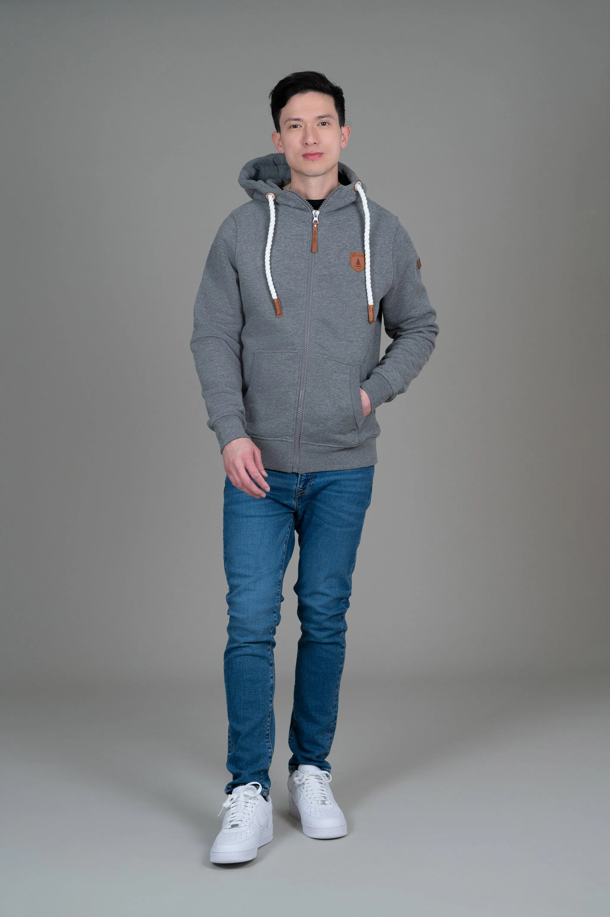 Zeus Dark Heather Grey Zip Hoodie